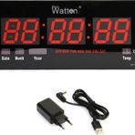 Watton Ceta Dijital Duvar ve Masa Saati Wt-109 ( 45cm-21,5cm ) Tarih Saat Dakika Saniye Alarm Derece PM/AM Takvim
