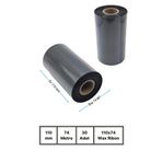 Wax Ribon 110mm x 74m – 30'lu Rulo Paket | Termal Transfer Şerit | Barkod ve Etiket Yazıcı Uyumlu Ekonomik Ribon