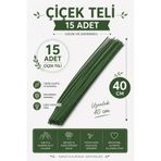 WAXERA Yeşil Çiçek Teli – 15 Adet (40 cm) 2 mm