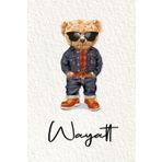 Wayatt: Cahier personnalisé avec prénom Wayatt | Cadeau d'anniversaire pour enfant, garçon, homme, copain ... | Nounours | 110 pages lignée, Petit Format 6x9 pouces (15,24 x 22,86 cm)
