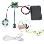 WayinTop Ses Modülü Düğme Kontrolü Müzik Ses Çalar Programlanabilir Konuşma Çipi Müzikal 8MB MP3 WAV USB İndirilebilir AA Pil Kutusu + USB Kablosu Kendin Yap Ses Kartları için Noel Yaratıcı Hediye