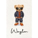 Waylon: Cahier personnalisé avec prénom Waylon | Cadeau d'anniversaire pour enfant, garçon, homme, copain ... | Nounours | 110 pages lignée, Petit Format 6x9 pouces (15,24 x 22,86 cm)