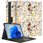 Wazzasoft Microsoft Surface Pro 9 için Kılıf 13 İnç 2022 Kadınlar için Sevimli Kızlar Folyo Kapak Çiçek Çiçek Lüks Koruma Tipi Kapak Klavye Windows Surface Pro 9 Kılıf 13 inç Tablet için