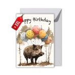 WBdesignz Ormancılar ve avcılar için zarflı doğum günü kartı - Tebrik kartı "Happy Birthday" doğum günü için hediye kartı Happy Birthday kartı orman bekçisi orman ustası orman avcılık doğa (XXL DIN