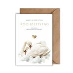 WBdesignz Zarflı düğün kartı - Düğün kutlaması için hediye kartı "Alles Liebe zum Hochzeitstag" domuzlar altın kalp nikah gelin damat aşk nişan düğün kartı (DIN A6)