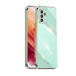WBWONE Huawei Honor X8b için Yumuşak TPU Kılıf, İnce Kaymaz Esnek Koruyucu Darbe Emici Altın Kenar Kaplama Telefon Kılıfı Tampon - Yeşil
