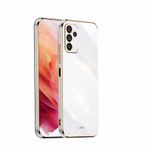 WBWONE Samsung Galaxy A05s 4G için Yumuşak TPU Kılıf, İnce Kaymaz Esnek Koruyucu Darbe Emici Altın Kenar Kaplama Telefon Kılıfı Tampon - Beyaz