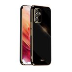 WBWONE Xiaomi Poco X6 için Yumuşak TPU Kılıf, İnce Kaymaz Esnek Koruyucu Darbe Emici Altın Kenar Kaplama Telefon Kılıfı Tampon - Siyah