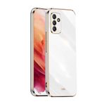 WBWONE Xiaomi Poco X6 Pro Kılıfı için Yumuşak TPU Kılıf, İnce Kaymaz Esnek Koruyucu Darbe Emici Altın Bordür Kaplama Telefon Kılıfı Tampon - Beyaz