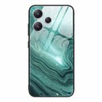 WBWONE Xiaomi Redmi 12 için Mermer Cam Kapak, Çizilmez Temperli Cam Arka Kapak ve Silikon Darbeye Dayanıklı TPU Çerçeve Tampon Telefon Kabuğu - 2