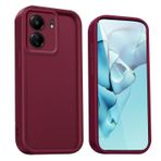 WBWONE Xiaomi Redmi 13C / Poco C65 için Koruyucu Kılıf - Zarif Tasarımlı ve Kaymaz Tutuşlu Premium Silikon Darbeye Dayanıklı Kılıf - Şarap Kırmızısı