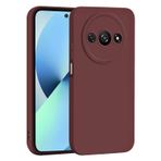 WBWONE Xiaomi Redmi A3 için kılıf, silikon cep telefonu kılıfı ultra ince yumuşak TPU kamera her şey darbeye dayanıklı koruyucu kılıf dahil - şarap kırmızısı