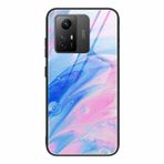 WBWONE Xiaomi Redmi Note 12S için kılıf, cep telefonu kılıfı yumuşak silikon TPU çerçeve mermer cam kırılmaz cam arka kapak ince tampon kılıf, darbeye dayanıklı, çizilmez koruyucu kılıf - 5