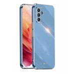 WBWONE Xiaomi Redmi Note 13 Pro 4G / Poco M6 Pro 4G için Yumuşak TPU Kılıf, İnce Kaymaz Esnek Koruyucu Darbe Emici Altın Bordür Kaplama Telefon Kılıfı Tampon - Mavi