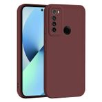 WBWONE Xiaomi Redmi Note 8 2021 için kılıf, silikon cep telefonu kılıfı ultra ince yumuşak TPU kamera her şey darbeye dayanıklı koruyucu kılıf kapak - şarap kırmızısı