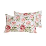 WBYCOTBED Pamuk Yastık Kılıfları Kraliçe Boy 2'li Set Çiçek Baskılı 50x76 cm Zarf Kapaklı Yastık Kılıfı