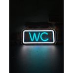 'wc' Işıklı Neon LED Dekoratif Duvar Yazısı Tabelası (25X12CM) - Çok Renkli