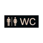 Wc Yönlendirme Yazısı Siyah Ahşap