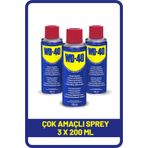 WD-40 Çok Amaçlı Temizleyici ve Yağlayıcı Sprey 200 ml x 3 adet