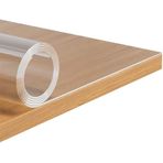 Wddwymll 1 mm Şeffaf PVC Masa Örtüsü - Yemek, Kahve ve Cam Masalar için Su Geçirmez Halı Koruyucu - Dayanıklı, Dökülmeye Dayanıklı, Temizlemesi Kolay