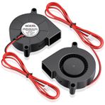 WDERAIR 50mm 5015 Blower 24V Çift Bilyalı Rulman 1000mm/39in Kablo 3D Yazıcı Soğutma Fanı ve Türbin Turbo Fırçasız Üfleyici (2 Adet)
