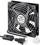 WDERAIR Küçük 120mm x 25mm EC 4 İnç Fırçasız Eksenel Fan, AC Fişli 110v 120v 220v 240v DIY Mini Kutu için Çift Bilyalı, Elektronik Kabin Egzozu, Bitki Büyümesi için Soğutma Havalandırması