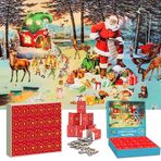 WDKXCN Advent Takvimi 2024 Yapboz, 1008 Parça Advent Takvimi Yapboz 2024, Noel Yapboz 24 Günlük Noel Geri Sayım Takvimi, Çocuklar ve Yetişkinler için Yapboz Hediyesi
