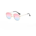 WDZAYXC Retro Altıgen Güneş Gözlüğü Bayan Erkekler, UV Koruması, Altın/Mavi Pembe, One Size