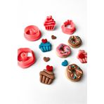 WE3D Cupcake Donut Polimer Kil Kalıbı Seramik Hamuru Kalıp Seti - 2cm