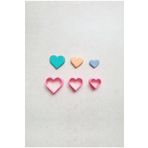 WE3D Klasik Kalp Polimer Kil Seramik Hamuru Kalıbı Seti 1,5 - 2 - 2,5cm