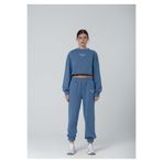 Wear Three Points Jolie Pis Dikiş Crop Mavi Sweatshirt Mavi L