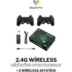 Wearfitpro 4K Hd 2.4g Retro Game Stick 90'lı Yıllar USB Stick Wireless Atari Makinesi + 2 Wireless Joystick