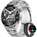 Wearfitpro Yeni Watch Spor Erkek Amoled Ekran Akıllı Saat Arama Yapan,nfc,gps,sağlık Iphone Huawei Uyumlu 8-9 - 44 mm - Gümüş