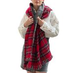 Wearflawless Ekose Desenli Yün Dokulu Çift Taraflı Atkı Şal ekoseli Tek Ebat
