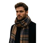 Wearflawless Erkek Pamuklu Atkı, Siyah, Örme Kumaş, Günlük Koleksiyon, Desensiz, 30 Derece Makinede Yıkanabilir,%80 Pamuk%20 Polyester (Açık Kahverengi)