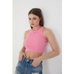 Wearflawless Halter Yaka Fitilli Crop Atlet Bluz (Pembe, M)