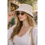 Wearflawless Kadın Bej Bucket Şapka, Yazlık Kova Şapka, Günlük Bucket/Fisher Şapka