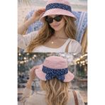 Wearflawless Kadın Keten Bucket Fiyonklu Yazlık Plaj Şapkası, Ayarlanabilir Geniş Kenarlı Tatil Şapkası - Standart - Pembe
