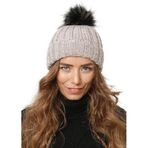 Wearflawless Kadın Kışlık Bere, Yumuşak Akrilik, Ponponlu, Triko Örgü, Düz Desen Ponponlu Bere (Bej, Standart)