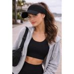 Wearflawless Kadın Siyah Vizör Şapka, Yazlık Spor Üstü Açık Esnek şapka, Plaj Şapkası, Tenis Şapkası,