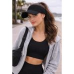Wearflawless Kadın Vizör Şapka, Yazlık Spor Üstü Açık Esnek Şapka, Plaj Şapkası, Tenis Şapkası,trend Yazlık Şapka - Standart - Siyah
