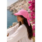 Wearflawless Pembe Kadın Safari Bağlamalı Siperli Bandana Şapka, Yazlık Güneşlik Şapka Plaj Deniz Vizör Şapka