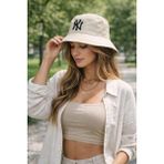 Wearflawless Trend Ny Nakışlı Bucket Kova Şapka, Kova Şapka, Bucket Şapka, Yazlık Kova Şapka, Günlük Şapka - Standart - Bej