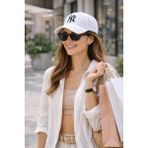Wearflawless Unisex Ny Nakışlı Ayarlanabilir Şapka, Baseball Şapka, Kadın Şapka, Erkek Şapka - Standart - Beyaz