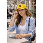 Wearflawless Unisex Ny Nakışlı Ayarlanabilir Şapka, Baseball Şapka, Kadın Şapka, Erkek Şapka - Standart - Sarı