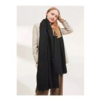 Wearflawless Unisex Sade Kalın Yumuşak Siyah Atkı