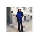 Wearflawless Wearlawless Mavi Kalın Püsküllü Kışlık Atkı, Yılbaşı Hediyesi, Sevgililer Günü Hediyesi
