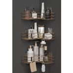 wearme 3 Adet Yapışkanlı Banyo Köşeliği Köşe Rafı Duş Şampuanlık Düzenleyici Organizer Raf Gold Kaplama