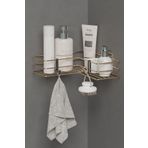 wearme Yapışkanlı Duvar Düzenleyici Organizer Banyo Köşeliği Köşe Rafı Duş Şampuanlık Raf Gold Metal