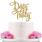 WeBenison Dirty Thirty Pasta Süsü / Happy 30th Birthday Pasta Dekoru / Erkek veya Kız Çocuk 30. Doğum Günü Partisi Süslemeleri / Altın Parıltı